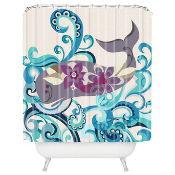 Valentina Ramos Whale Blossom Shower Curtain