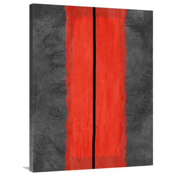 "Grey And Red Abstract 5" Fine Art Print