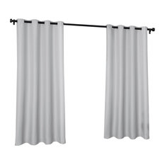 Solid Cabana Grommet Top Window Curtain Panels, 54" X 96", Cloud, Set of 2