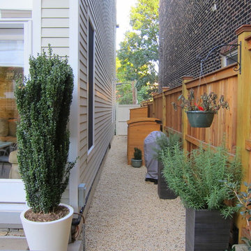 Patio, Bench, & Fire Feature at Alexandria Townhouse