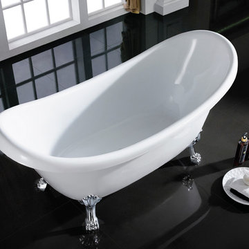 Maykke 71" Mona Double Slipper Clawfoot Bathtub