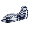 Prado Outdoor Bean Bag Chaise Lounge Chair, Navy Stripes