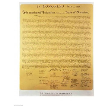 Declaration Of Independence Of The 13 United States Of America Of 1776 Print