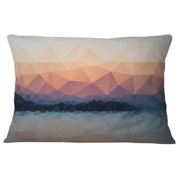 Sky Sea and Beach Abstract Vector View Seascape Throw Pillow, 12"x20"
