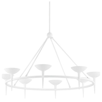 Troy Lighting Cecilia Eight Light Chandelier, Gesso White