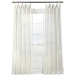 Half Price Drapes - Signature Off White Sheer Curtain Single Panel, 50"x108" - These beautiful and classic Double Layered solid voile poly sheer curtain panel. These sheer panel areas unmatched in quality and design. They create a warm atmosphere with beautiful light diffusion. Each panel is bottom weighted.