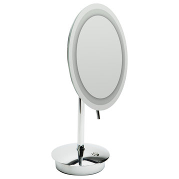 ALFI brand ABM9FLED-PC Polished Chrome Tabletop Round 9" Mirror with Light