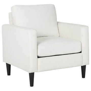 Wendy Arm Chair, Black Wood, Cream Fabric