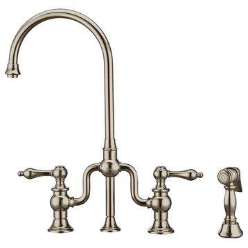 Whitehaus Kitchen Faucet With Polished Nickel Finish WHTTSLV3-9773-NT-PN
