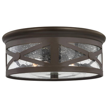Generation Lighting 7821402 Lakeview 2 Light 13"W Outdoor Flush - Antique