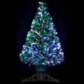 vidaXL Christmas Tree Artificial Tree with Lights Decoration Green Fiber Optic