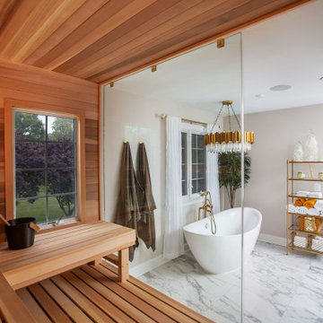 Master Bathroom Sauna with Glass
