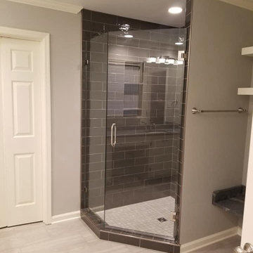 Subway Tile with Schluter System Bathroom