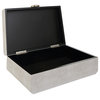 Uttermost Lalique 13x5" Faux White Shagreen Decorative Box