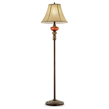 62"H Gold Amber Floor Lamp