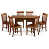 7 Pc Small Kitchen Table Set - Table With Leaf And 6 Dining Chairs