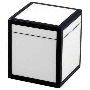 White & Black Lacquer Bathroom Accessories, Canister