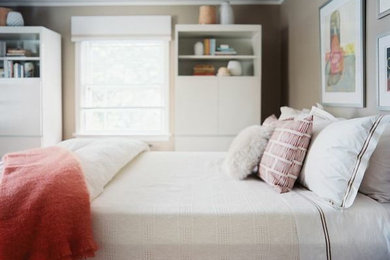 Transitional guest bedroom in New York.
