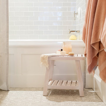 Jillian Harris: Tub Surround with Grey Subway Tiles