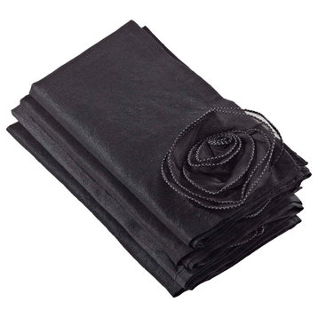 Hayley Rose Chic Design Napkins, Set of 4, Black