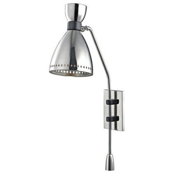 1-Light Wall Sconce - 6.5 Inches Wide by 29.75 Inches High-Polished Nickel