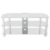 AVF Steel Glass TV Stand with Cable Management for up to 55" TVs in Clear/Chrome