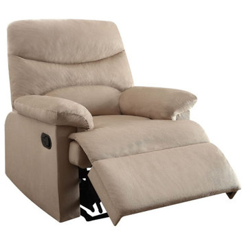 Bowery Hill Contemporary Woven Fabric Recliner in Beige
