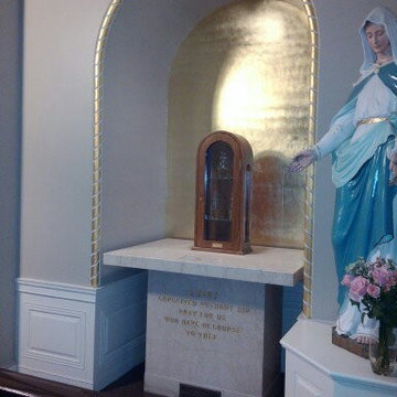 Side Altar gold leaf water damage, finished