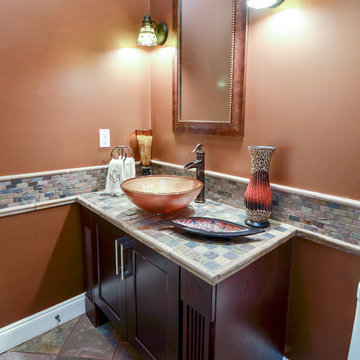 Contemporary bathroom with shaker style cabinets Vancouver