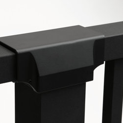ALX Continuous Top Rail Brackets in Textured Black - Home Fencing And Gates