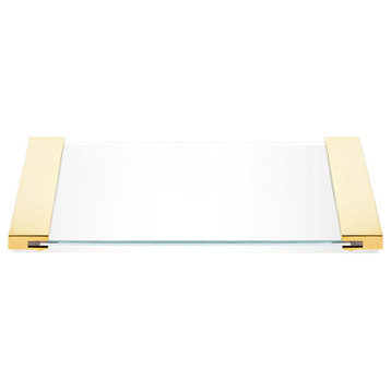 DW TAB 34 Bathroom Tray in Clear Glass/Gold