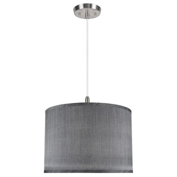 71013, 2-Light Hanging Pendant Ceiling Light, Gray and Black