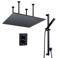 Mestre 20" LED Matte Black Digital Mist Rainfall Shower System ...