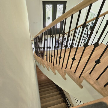 Project #120 | White Oak Staircase with Iron Balusters