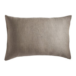 EUROPEAN FLAX LINEN PILLOW COVER &ndash; SLATE RECTANGLE - Decorative Pillows