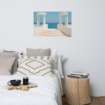 A Tranquil Seascape Art Deco Painting Coastal Wall Art Print