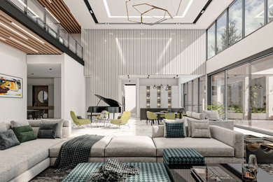 Trendy living room photo in Atlanta