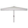 Safavieh Milan Fringe 6.5'x10' Rectangle Crank Umbrella, White