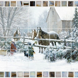 Four Horses - Tile Mural Palettes - Tile Murals