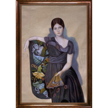La Pastiche Portrait of Olga in the Armchair with Verona Cafe Frame, 28" x 40"