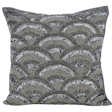 Art Silk Western Throw Pillows Silver 20"x20" Pattern, Silveratti