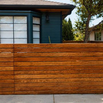 Modern Horizontal Cedar Fence — Front Yard, Los Angeles