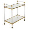 Safavieh Couture Duval Acrylic Bar Trolley, Clear, Brass, Bronze