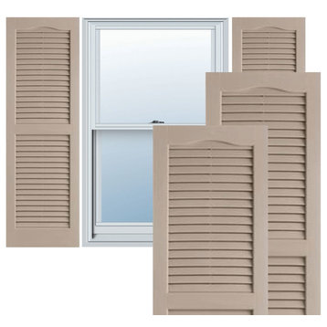 14 1/2" x 71" Builders Choice Vinyl Open Louver Window Shutters, w/Shutter Spike