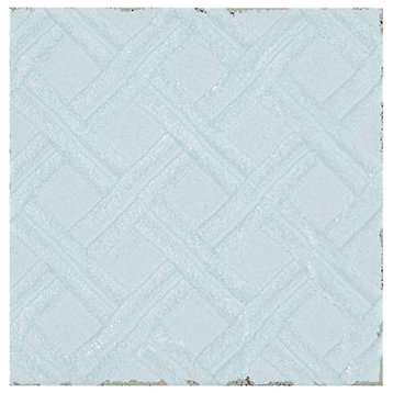 Annie Selke Lattice Ice Blue Ceramic Wall Tile 6 x 6 in.