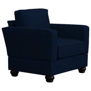 Raleigh Quick Assembly 'Chair and a Half' With Mahogany Legs, Indigo