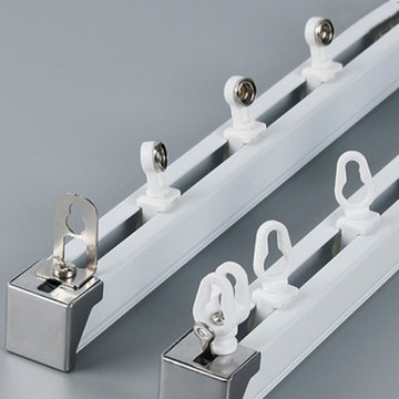 CHRY24 White Button S Fold/Wave Fold Curtain Tracks For Living Room