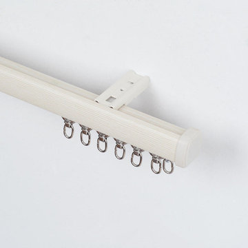 QYRF04 Wood Grain Single Double Curtain Tracks Ceiling/Wall Mount