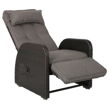 GDF Studio Odina Brown Outdoor Recliner With Cushion