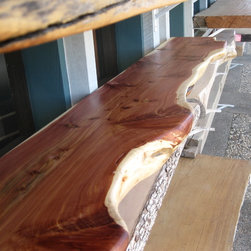 Rustic Hardwood Live Edge mantle - Kitchen Countertops